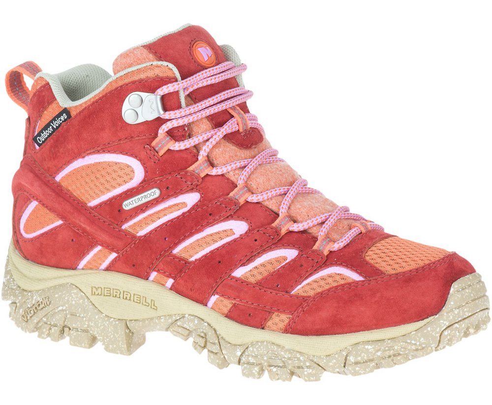 Merrell Boots Orange - Moab 2 Mid Eco Waterproof X Outdoor Voices - Womens 87RCAWXJI